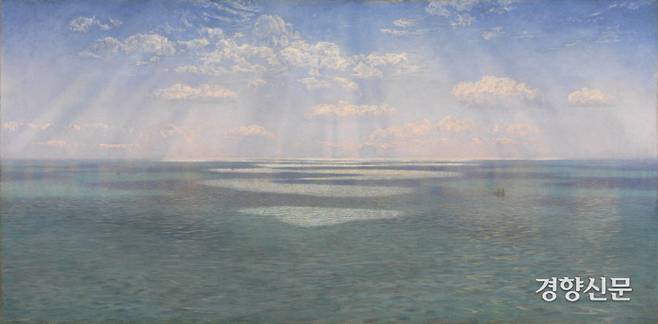 존 브렛, 도싯셔 절벽에서 바라본 영국 해협, 1871, 캔버스에 유채, 106x212.7㎝. 출처 테이트미술관