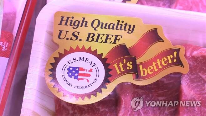 미국산 쇠고기 [연합뉴스TV 캡처]