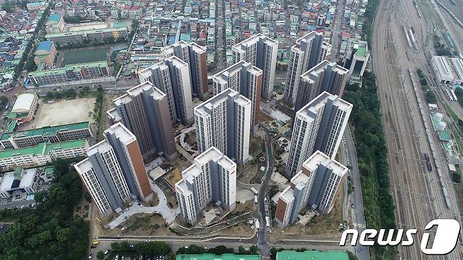 대전 동구 삼성동 하늘에서 내려다 본 시가지 모습.  © 뉴스1