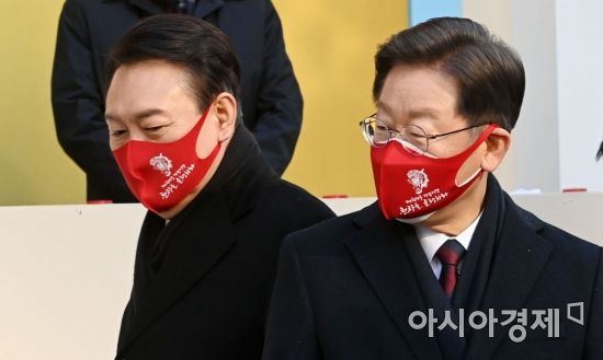 윤석열 국민의힘 대선 후보와 이재명 더불어민주당 대선 후보