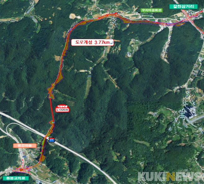 강원 삼척시 자원동(고속도로 삼척IC)~우지동(국도 7호선 갈천삼거리) 도로 개설계획(사진=삼척시청 제공)