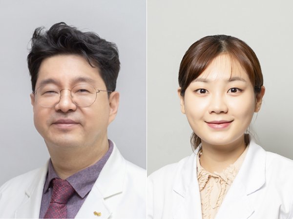 중앙대병원 피부과 김범준 교수(왼쪽), 한혜성 전공의