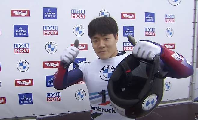 한국 남자 스켈레톤 국가대표 정승기.(IBSF 유튜브 캡처) © 뉴스1