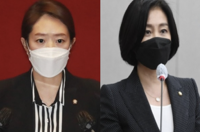 (왼쪽부터) 고민정 더불어민주당 의원과 허은아 국민의힘 의원 / 사진=연합뉴스