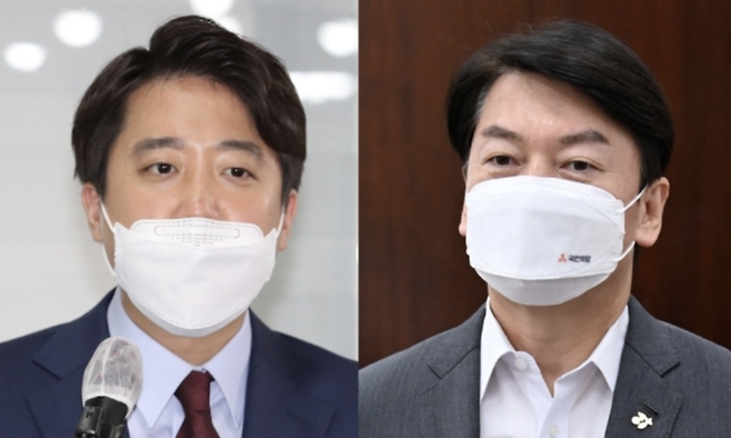 (왼쪽부터) 이준석 국민의힘 대표, 안철수 국민의당 대선 후보 / 사진=연합뉴스
