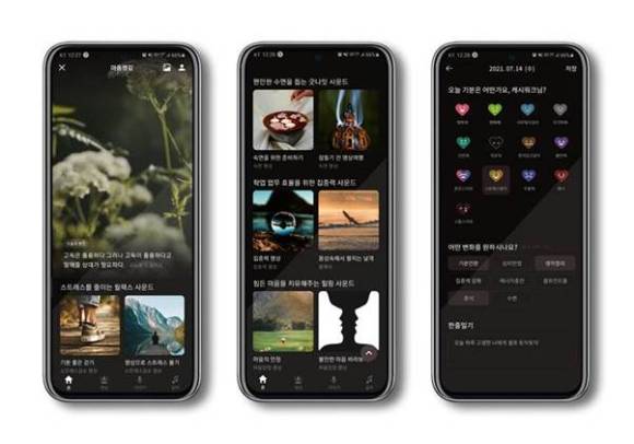 넛지헬스케어의 마음챙김 서비스 사용 화면. /사진 제공=넛지헬스케어