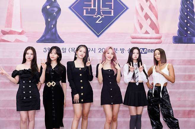 (왼쪽부터) 브레이브걸스 민영, 비비지 엄지, 우주소녀 엑시, 이달의 소녀 이브, 케플러 유진, 효린/ 사진제공=엠넷