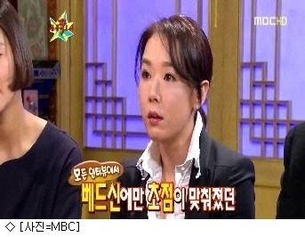 영화 ‘씨받이’에 관해 말하는 배우 강수연. MBC 예능 황금어장-무릎팍 도사 방송 화면