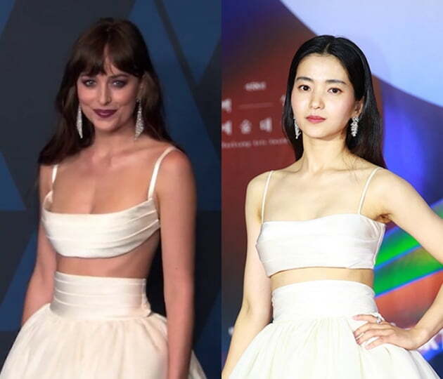 Actor Kim Tae-ri was damaged by the creation controversy of China netizens.Dress, worn by Kim Tae-ri, was caught up in a controversy over counterfeits because it was different from OLizzynal and different from other Actors pits.The controversy that Kim Tae-ri wore imitations began in China; Kim Tae-ri wore the B-brand dress at the 58th Baeksang Arts Awards held on the 6th.This dress is a two-piece with a silky tuxedo style crop braret style top and a full maxi skirt.Kim Tae-ri showed both purity and volume feeling with this dress, but after the Baeksang Arts Grand Prize, he had to be suspected of being a fake.Chinese media pointed out that some Chinese netizens pointed out that Kim Tae-ris Dress is different from original Dress.Hollywood Actor Dakota Skye Boris Johnson has already worn this dress in 2019, claiming that the details of the chest and back of the top are different.Dakota Skye Boris Johnson is an actor familiar to the country with the movie 50 Shadows of Gray.Dakota Skye Boris Johnson participated in the 11th Governors Awards gala hosted by the Academy of Motion Picture Arts and Sciences in 2019 and wore the dress.Dakota Skye Boris Johnson wore the B-brand Dress as it was without design modifications.Because it is a tuxedo style, the chest is relaxed and there are points in cut-out detail on the back of the top.The side of the chest and back is a thin string, so if you are concerned about exposure, it is a burdensome design.Unlike Hollywood, which does not care about exposure, it is a design that can be bothered by domestic official statue. Kim Tae-ri transformed the dress considering the position and body shape.The design of the chest and the side island was modified to minimize exposure, so it was the same as the OLizynal product from the front, but it was different from the side.Dress is genuine; its a different (detail) from the OLizzynal product by transforming the design to fit Kim Tae-ris body, the editorial shop explained.China is a country where Dress, worn by the Actress at the awards ceremony, is also sold as a fake.Dress, a red embroidery worn by Pan Bingbing at the Cannes Film Festival in the past, was sold in a blazing manner at the China Internet shopping mall.Kim Tae-ri and the editorial shop, which had to be suspected of imitations due to thoughts that were out of common sense, suffered untimely pains in the absurd thoughts of China netizens.
