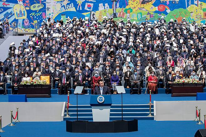 5월10일 국회의사당 광장에서 윤석열 대통령의 취임식이 열렸다.ⓒ시사IN 신선영