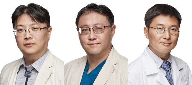 왼쪽부터 정병하 교수, 박순철 교수, 이재욱 교수