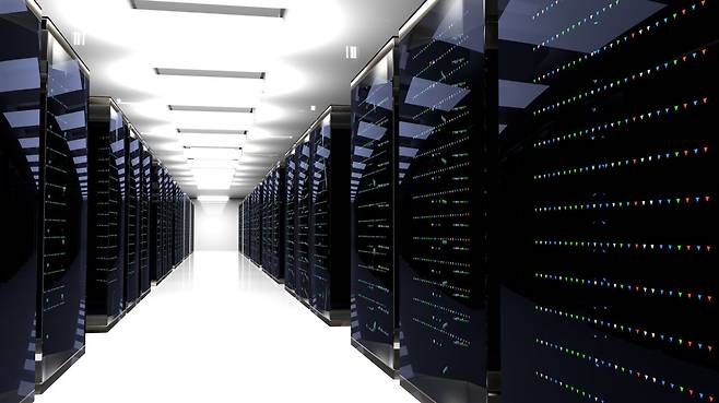 A rendered image of a server room (123rf)
