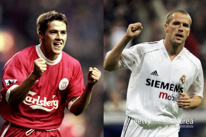 리버풀 시절 오언(왼쪽)-레알 마드리드 시절 오언, Getty Images 코리아.