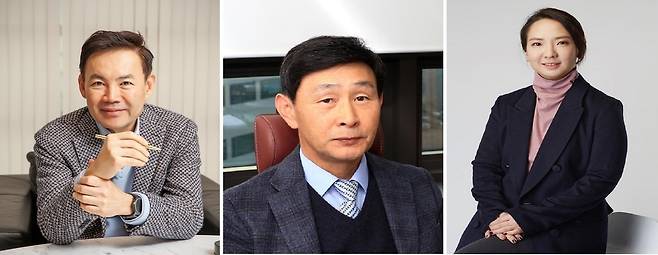 왼쪽부터 송하경 모나미회장, 허상일 모닝글로리 대표, 최현수 깨끗한나라 대표(각사 제공)© 뉴스1