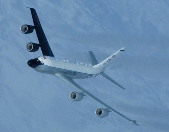 사진은 비행 중인 RC-135S. 사진 미 공군 홈페이지 캡처.