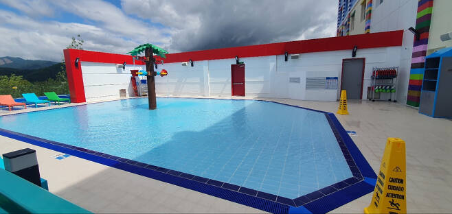 레고랜드 호텔 2층에 위치한 유아 전용 풀(pool) '워터 플레이' [신소연 기자]