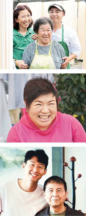 위 사진부터 요선제면의 이보화(88·앞줄) 씨와 둘째 딸 김동심(54·왼쪽) 씨 그리고 사위 엄찬(55) 씨. 제일종합시장의 옷가게 ‘토탈패션’ 사장 최현숙(70) 씨. 함지 레스토랑 이광석(79) 사장이 레스토랑을 방문한 손흥민 선수와 찍은 기념사진.