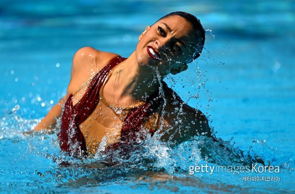 아니타 알바레즈가 작년 바르셀로나 세계선수권에서 연기하는 모습. 사진=게티이미지코리아.