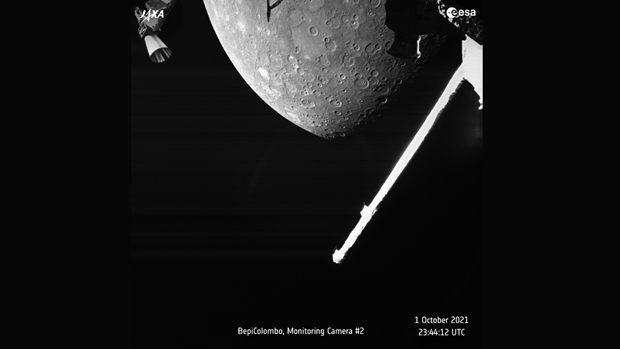 베피콜롬보가 지난해 10월 1일 수성을 첫번째로 근접비행하며 촬영한 사진