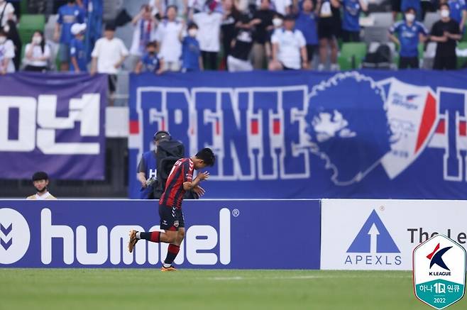▲ 수원FC의 이승우가 수원 더비에서 골 맛을 봤다. ⓒ한국프로축구연맹