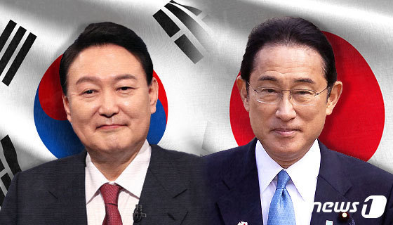 윤석열 대통령과 기시다 후미오 일본 총리 © News1 최수아 디자이너