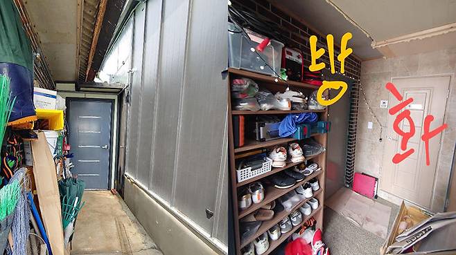 A 씨가 공개한 딸 자취방 모습. 현관문을 열고 들어가야 방과 화장실이 나오는 구조다.