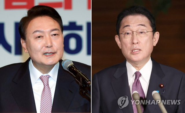 윤석열(왼쪽) 대통령과 기시다 후미오 일본 총리./연합뉴스