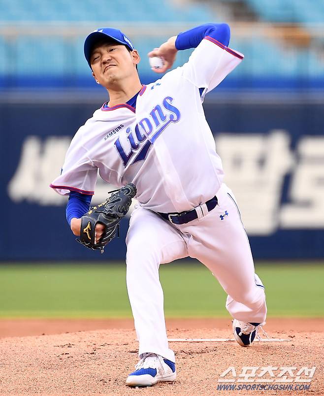 2022 KBO리그 삼성 라이온즈와 SSG 랜더스의 경기가 10일 대구 삼성라이온즈파크에서 열렸다. 삼성 백정현이 역투하고 있다. 대구=박재만 기자 pjm@sportschosun.com/2022.05.10/