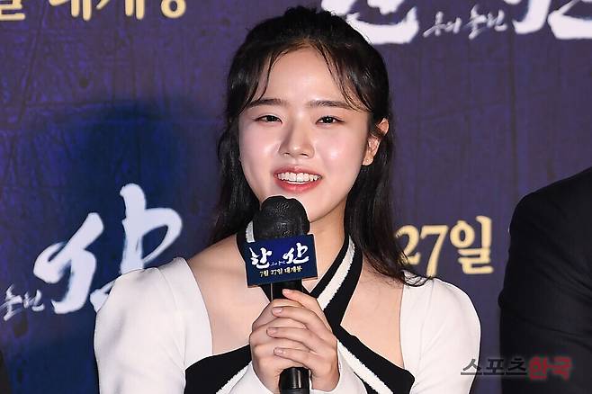 한산: 용의 출현' 제작보고회에 참석한 김향기. ⓒ이혜영 기자 lhy@hankooki.com