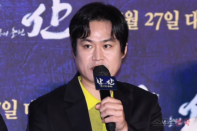 한산: 용의 출현' 제작보고회에 참석한 김성균. ⓒ이혜영 기자 lhy@hankooki.com