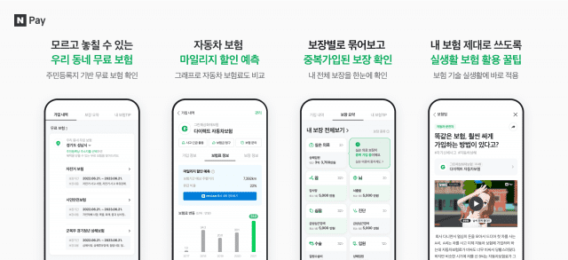 네이버파이낸셜 '보험통합조회' 서비스 화면.