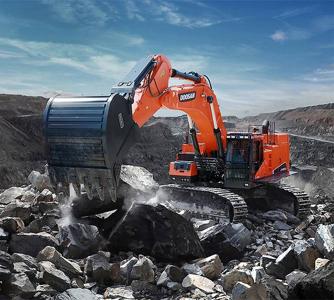 현대중공업그룹의 건설기계부문 계열사인 현대두산인프라코어가 생산한 굴착기. 현대제뉴인 제공