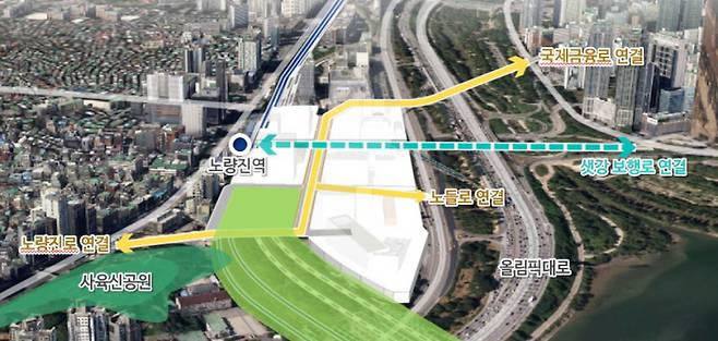 서울 동작구 노량진동 지구단위계획에 따른 개발 종합 구상 조감도. 서울시 제공