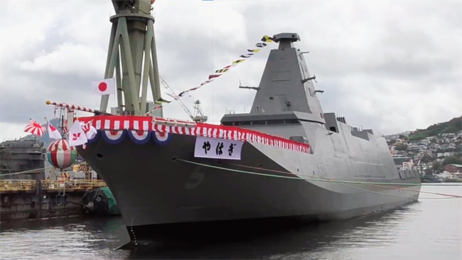 6월 23일 진수된 일본 해상자위대의 신형 모가미급 호위함 야하기(やはぎ).[사진 제공 · 일본 해상자위대]