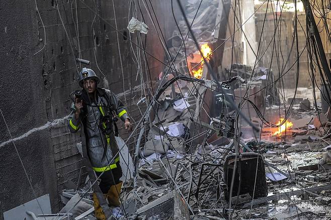 이스라엘의 공습으로 파괴된 가자지구의 한 건물. 사진=AFP 연합뉴스