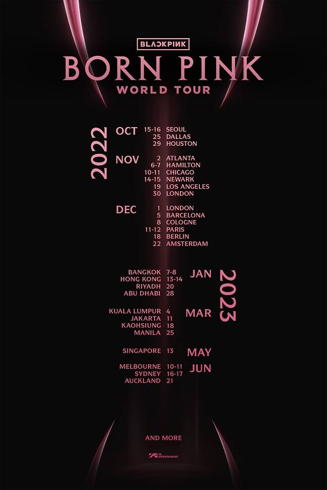 그룹 블랙핑크가 오는 10월 서울 공연을 시작으로 월드 투어를 개최한다. | YG엔터테인먼트 제공