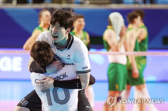 한국 남자배구 대표팀, 호주에 승리
[연합뉴스 자료사진]