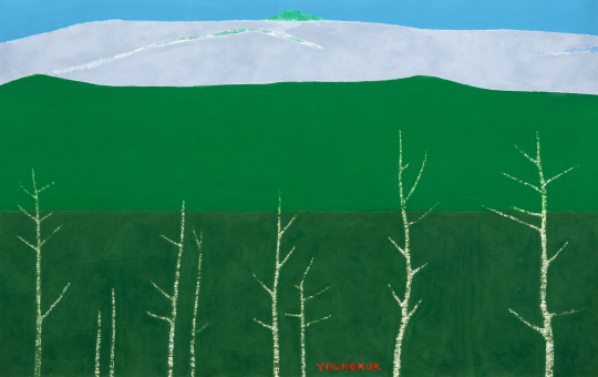 유영국의 1989년 작 ‘Work’, oil on canvas, 65.1×90.9cm.
