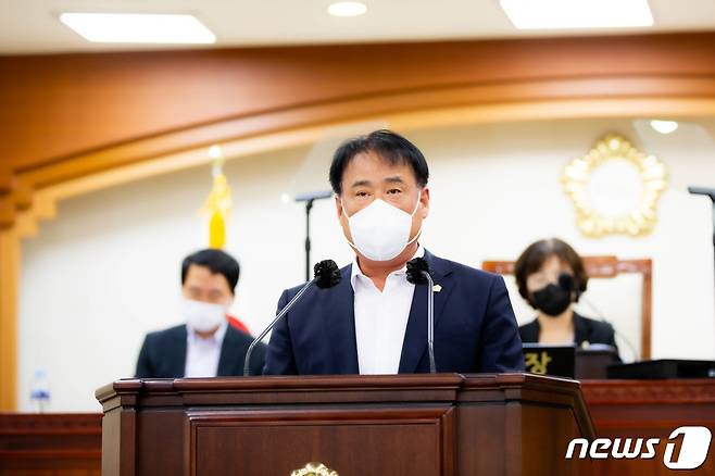 주상현 김제시의회 의원이 17일 열린 제261회 임시회에서 5분발언을 하고 있다. ⓒ News1