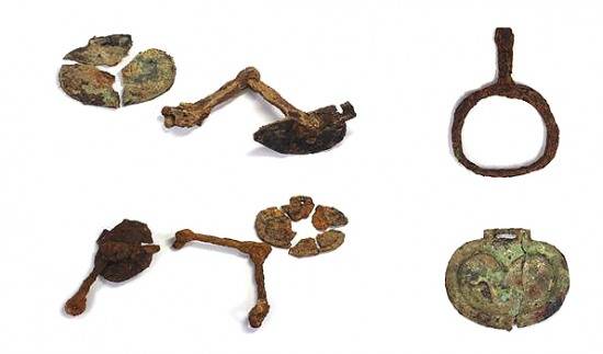 상주 오봉산 고분에서 출토된 금속 유물.(상주시 제공)