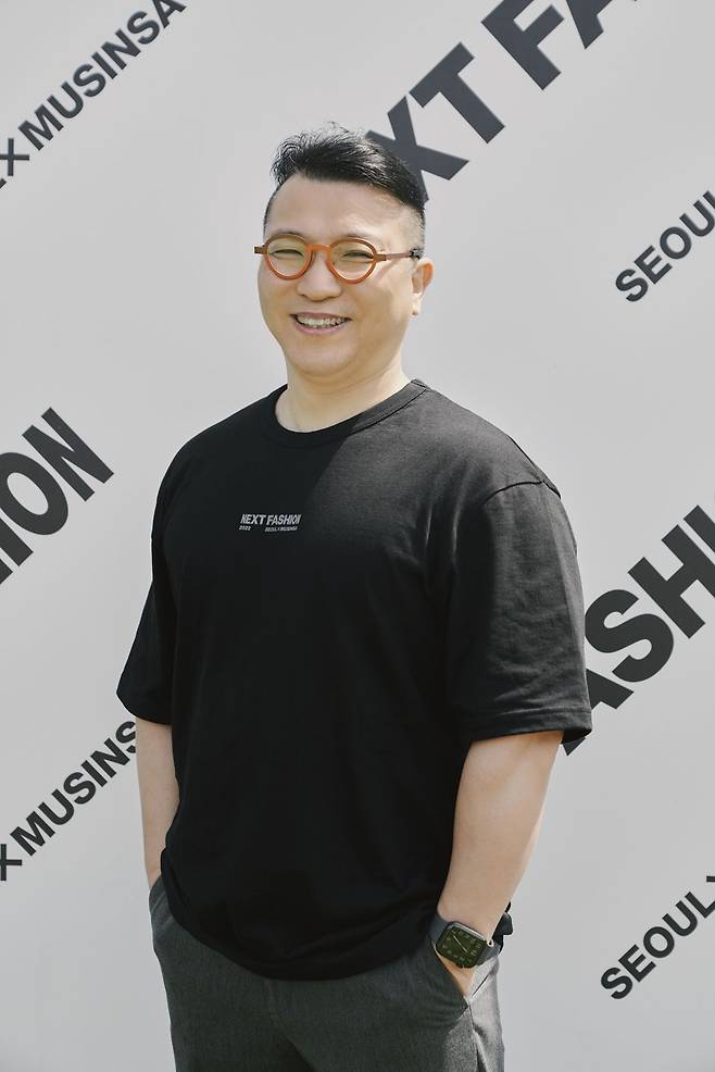 지난 2일 서울 성동구 서울숲 '넥스트 패션 2022' 행사장에서 만난 김현수 무신사 미디어 본부장.