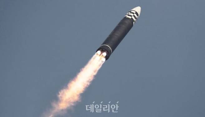 북한 미사일이 발사되는 모습(자료사진) ⓒ노동신문