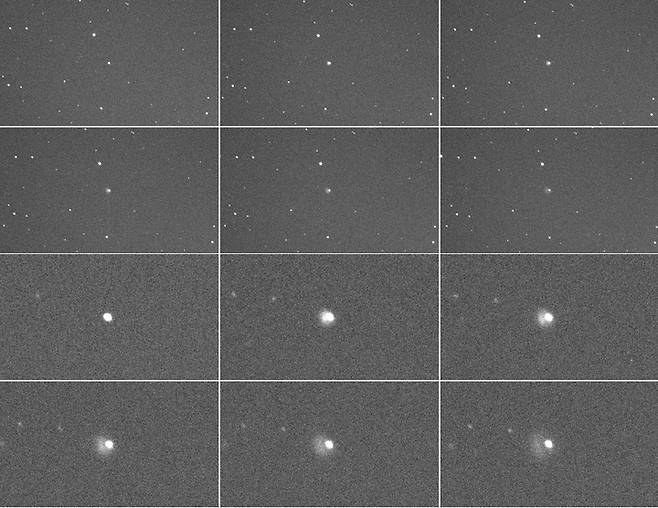 한국천문연구원이 포착한 나사의 '다트' 우주선과 소행성 '디모르포스'의 충돌 순간. (사진=한국천문연구원 제공) *재판매 및 DB 금지