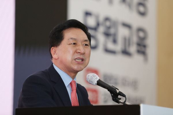 국민의힘 김기현 의원이 30일 오후 대구 북구 엑스코에서 열린 대구시당 당원 교육에서 특강을 하고 있다. 연합뉴스