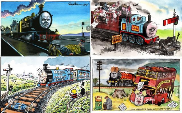 '토마스와 친구들'을 활용한 영국 만평 모음. 트위터 캡처