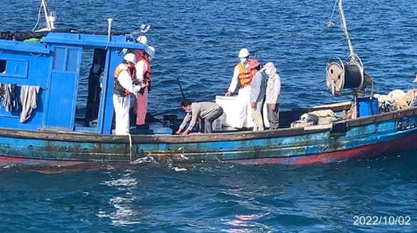 대만 해역에서 불법 조업을 하다 적발된 중국 어선. 대만 해순서