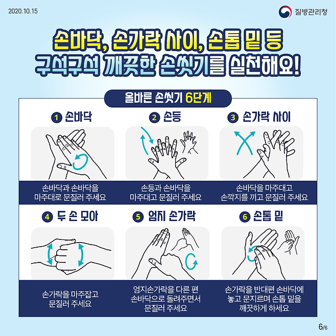 제대로 손 씻는 방법 |출처: 질병관리청