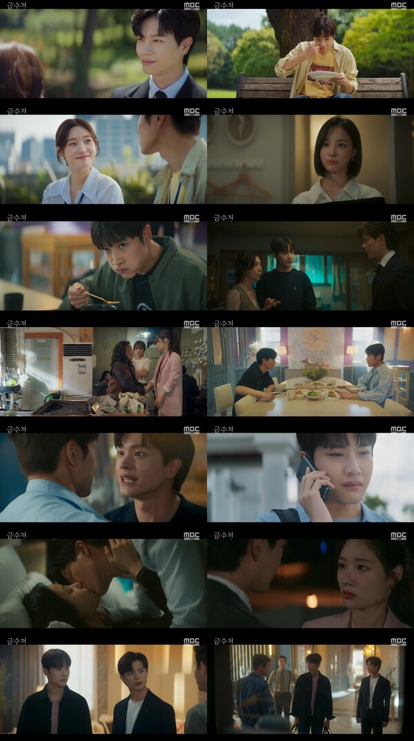 Yook Sungjae and Lee Jong-Won are at another crossroads of fate.In the 12th episode of MBCs Friday-Saturday drama  ⁇ Gold spoon ⁇  (playwright Yoon Eun-kyung Kim Eun-hee, director Song Hyun-wook Lee Han-jun), Yook Sungjae (Lee Seung-cheon) returned to Plastic spoon again, infusing tension into the small screen.Earlier, Seo Jun-tae (Jang Ryul) confessed that he had killed Chairman Na (Son Jong-hak), and Lee Seung-cheon (Yook Sungjae), who became Hwang Taeyong, was able to resolve the misunderstanding with Na Zhu Xi (Jung Chae-yeon) and return to his old friend.His uncle, who had constantly threatened him, was arrested and cleared of charges, but the image of Ascension, which feared that all the truth would be revealed, caused anxiety.Hwang Taeyong (Lee Jong-Won), who had just ascended, also met Gold spoon grandmother and realized that he was originally a Gold spoon.Taeyong delivered a side dish to the Doshin Group family mansion and ate rice with a magical Gold spoon, and afterwards made a meaningful move. We just keep being a good friend.Forget Lee Seung-cheon. Taeyong said that he was thinking about the contents of the webtoon, and he told the story of himself and Ascension, which were reversed from each other in the positions of Gold spoon and Plastic spoon I could not get rid of the feeling of ascension.In order to appease his anxious mind, Ascension found the cathedral he used to go with Zhu Xi, where he met Zhu Xi, who was drunk, and took him home.Zhu Xi said, Now Ascension is not my favorite ascension, and Ascension knew her heart and could not hide her heart.On the other hand, Taeyong also began to distance himself from his family before returning to his original status, and Ascension began to tell his guests not to serve a glass of water, foreshadowing the full-scale conflict between the two.On the other hand, Taeyongs stepmother, Seo Young-shin (Son Yeo-eun), served a meal to Taeyong, who came to the house to eat rice. Ascension came to Taeyong and invited him to have lunch with him.As a result, I wondered how Taeyong, who used the magic gold spoon twice and left only one chance, would act and what he was doing to the ascendant on the edge of the cliff.As soon as I found out, Ascension secretly replaced Taeyongs Gold spoon with a fake Gold spoon, and encouraged him to eat rice with his spoon in front of Taeyong.However, Taeyong, who does not know that Gold spoon is a fake, ran out without eating rice at a crucial moment and said, I do not want to lose my best mom and dad in the world.Taeyongs tears, reminiscent of the last 10 years with his family, gave a tangible impression to the audience.In addition, ascension, Taeyong chose the family family rather than the family, and when he continued his life different from himself, he struggled with bitterness and drank alcohol, and told the aftershock what happened with Taeyong.The drunken ascension kissed the aftershocks in a strange atmosphere, and the atmosphere reached its climax, but soon refused overnight and embarrassed Yeon Woo.Ascension went to Zhu Xi in that way, and Zhu Xi, who recalled the story of the Gold Spoon, said, Are you ... Ascension? Ascension once again changed the fate of the Gold Spoon, Identity fell into a crisis and raised tension.At the end of the 12th episode, an all-time shocking ending scene was born.Ascension hurriedly tried to return Taeyong, who came to deliver a side dish to his house on his birthday, but when he met his father, Choi Won-young, he felt that everything was over and closed his eyes tightly.However, the two did not change, and then something more surprising happened: their biological father Lee Chul (Maximum Iron) appeared, and Chul called the Ascension by his original name, suggesting that their egos had changed again.It stimulated interest in what secrets of birth were hidden among the four rich people facing each other, making them wait even longer for the next episode.
