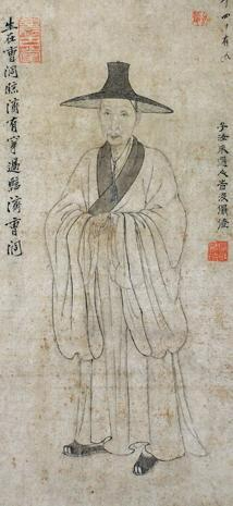 황안평의 작품에서 팔대산인을 확대한 부분.