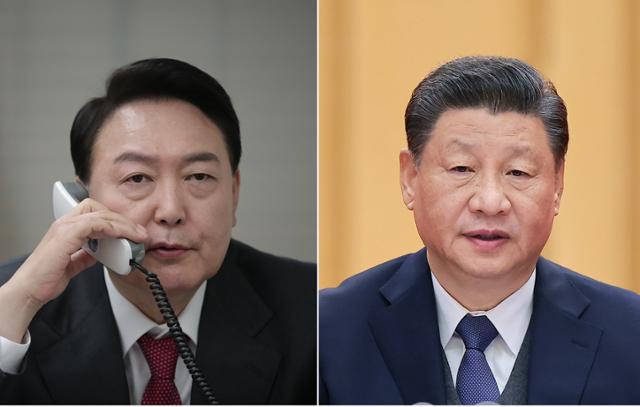윤석열(왼쪽 사진) 대통령과 시진핑 중국 국가주석. 연합뉴스 자료사진